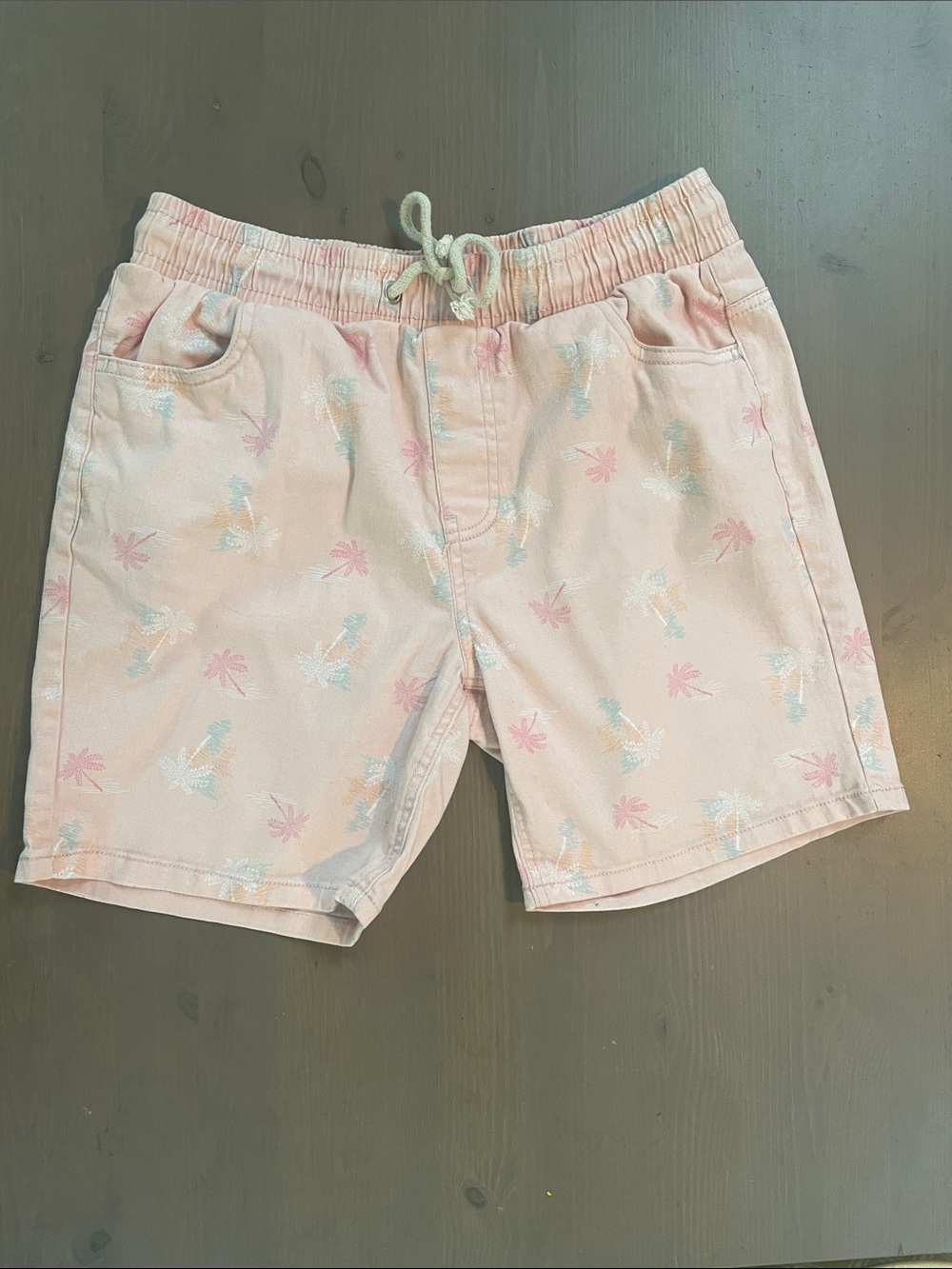 Fresh Prince of Bel-Air Pink Palm Tree Tropical Stretch Twill Shorts Size Medium